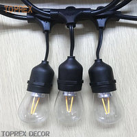 Guirlande lumineuse de patio de haute qualité, 33 pieds, étanche, douilles E27, éclairage feston extérieur