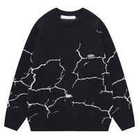 Personnalisé Nouveau Design foudre Jacquard Hommes Tricots Automne Hiver Pull À Manches Longues Ras Du Cou Tricot Pull Casual Hommes Pull