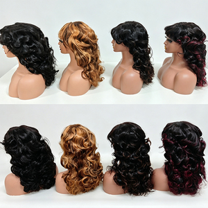 Promotion 78$ Letsfly Perruques en dentelle 1x3 de 22 pouces, ondulées et volumineuses, avec frange 1BT99J #   Cheveux humains naturels en gros, cheveux vierges - Product Image 3