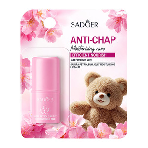 Baume à lèvres SADOER Sakura Petroleum Jelly 4,5g hydratant, nourrissant, anti-gerçures, réduit les ridules, effet repulpant rose pour lèvres sèches - Product Image 5