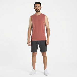 Wholesale Lightweight Cotton <b>Men's</b> Gym Tank Top Breathable Knitted Sportswear with Customizable Short Sleeves <b>Singlet</b> Top - Product Image 1