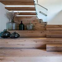 Escalier flottant préfabriqué d'intérieur en marbre/bois massif avec poutre invisible en acier inoxydable, fer et verre