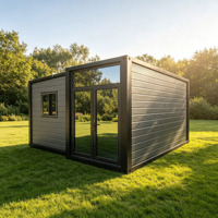 Casa Contenedor Expandible Moderna de Una Sola Ala, Casa Móvil Modular Prefabricada de Lujo para Jardín, Oficina o Estudio