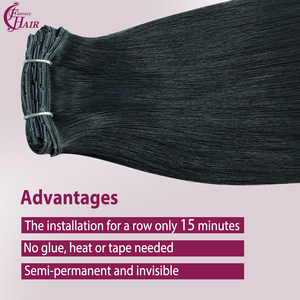 Extensiones de Cabello Humano FH Invisible Hole Butterfly Weft, Color Negro Intenso, Remy Genius Xo Hole Weft, Doble Trama - Product Image 2