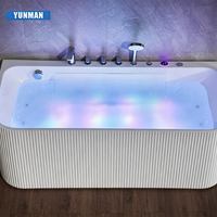 Baignoire de massage à remous autoportante en acrylique, moderne et luxueuse, portable, avec 12 jets, rectangulaire, profonde, pour appartement, hôtel, villa