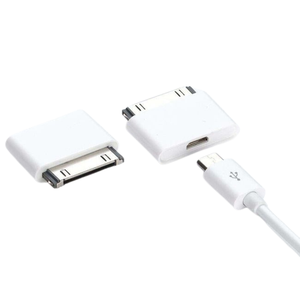 Trắng Adapter Micro để 30-pin Loại C để 30-pin IOS để 30-Pin cho iPhone 4S iPad 3 iPod Touch 4 sạc và truyền dữ liệu - Product Image 1