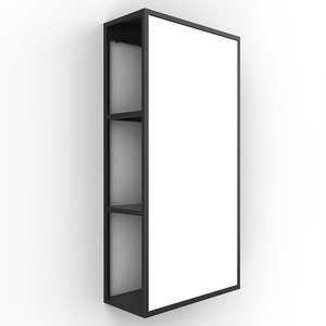 Đen sơn tĩnh điện cong Kệ gương với Wall Mount thiết kế hiện đại LED nguồn ánh sáng - Product Image 3