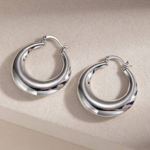 Aros Redondos Geométricos Dorados, Joyería de Moda para Fiesta, EKA-288 - Product Image 2