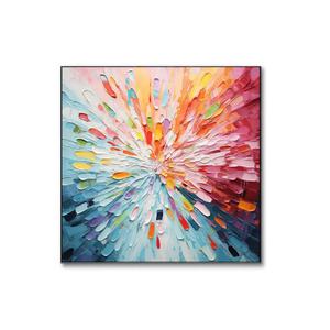 Peinture abstraite impasto colorée en gros avec texture 3D, style nature morte faite à la main, toile murale d'art - Product Image 6