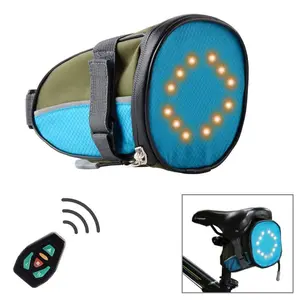 Bolsa de selim inteligente LED sem fio para bicicleta com luz, pacote traseiro requintado para andar