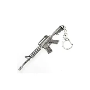 Custom Logo 3D Gun Model Keyring Men Car Bag Gun Key Ring Pendant Key Chains Mini Metal Toy Gun Keychain