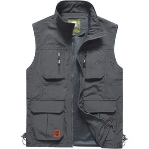 Chaleco ligero para hombre FOXA, con múltiples bolsillos y cierre de cremallera, para senderismo, pesca, viajes y fotografía. - Product Image 1