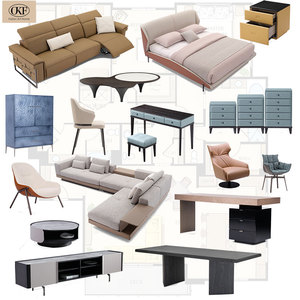 Canapé modulaire en forme de L avec revêtement en tissu |   Cadre en bois massif, mousse HD |   <span class=keywords><strong>Ottoman</strong></span> avec plateau à thé intégré, fabrication directe d'usine, taille personnalisée - Product Image 4
