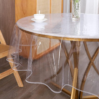 0.08-0.15MM nappe ronde transparente protecteur bureau buvard tapis clair étanche anti-rayures couverture de Table pour la décoration intérieure
