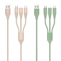 Kabel USB A ke Tipe C TPE Karet Lunak Pengisian Cepat Transfer Data Kabel Multi Warna Kabel Charger USB Tipe-C untuk Smartphone