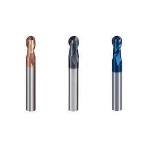 TYJM Fraise en bout en carbure personnalisable HRC 45/55/60/65 2 cannelures Outils de coupe en acier au tungstène Fraise à nez sphérique - Product Image 3