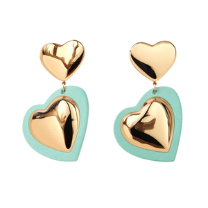 Pendientes de Moda con Baño de Oro PVD, Acero Inoxidable 316L, Diseño en Forma de Corazón, Sostenibles y Resistentes - Product Image 2