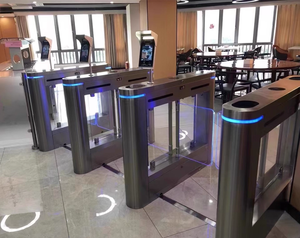 Kênh rào cản Swipe thẻ RFID kiểm soát truy cập sang trọng thép không gỉ Swing turnstile cổng cho người đi bộ IP54 bảo vệ cho khách sạn - Product Image 5