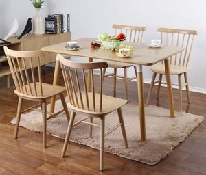Windsor chair Nordic solid wood <b>dining</b> chair <b>grey</b> wood backrest chair <b>dining</b> <b>table</b> chair restaurant chair cu - Product Image 6