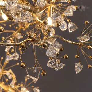 Lüks tasarım aydınlık kristal Petal dekoratif kolye ışık bakır ağaç dalı avize yemek odası oturma odası yatak odası için - Product Image 6