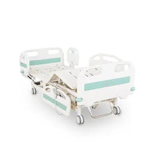 Cama de hospital elétrica multifuncional para pacientes clínicos, cama de hospital com rodas para UTI, cama médica elétrica multifuncional para uso doméstico com 3 funções