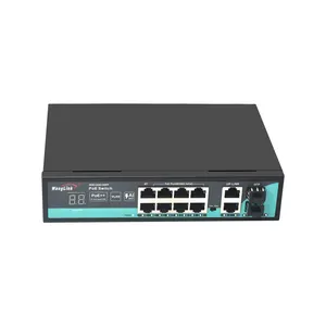 Wanglink PoE Ethernet Switch 8 10/100/1000Mbps PoE Port 2 GE RJ45 Uplink Port 2*1.25G SFP Slot PoE Switch with Digital Display
