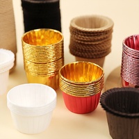 Moule à cupcakes et mini-muffins jetable en papier avec revêtement en aluminium, compatible four, 3 couleurs