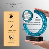 Trophée Médaillon Thème Robotique en Cristal K9 Irisé – Fournisseur Direct Usine – Commémoratifs d'Honneur – Trophées pour la Fête des Mères
