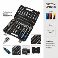 Ensemble d'outils de mécanicien professionnel de 108 pièces, clé à douille combinée, tournevis, cliquet, kit d'outils à main, acier au chrome vanadium