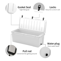 Glacière rigide d'extérieur grande capacité 240QT, isotherme et étanche, pour le stockage alimentaire, la pêche, la chasse, design moderne
