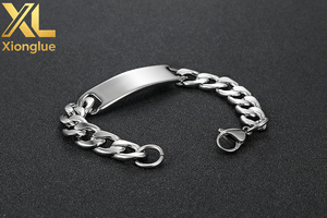 Pulsera de Acero Inoxidable con Cadena Cubana de 19 mm de Ancho, Plateada y Pulida, con Logotipo Personalizable, Estilo Hip Hop, para Hombre - Product Image 5