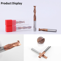 HANDERK, superventas, fresa de punta cuadrada de carburo sólido de 2 flautas, fresa plana Hrc55 para CNC