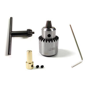 Jeu de mandrins de perceuse 4 pièces 0,3-4 mm avec manchon et clé pour mini perceuse électrique, conique MT2, 3 mâchoires en acier - Product Image 1