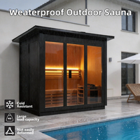 Cabine de sauna traditionnelle extérieure sur mesure en bois massif canadien avec poêle à bois