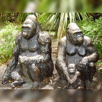 Grand Animal Décoration Utilisation Extérieure Oeuvre Forte Bronze Gorille Statue De Jardin
