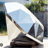 Offre Spéciale fine art métal artisanat sculpture miroir poli brillant en acier inoxydable diamant sculpture