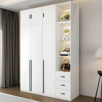 Armoire classique durable personnalisée en usine armoire de rangement pour chambre meubles anti-poussière belle armoire en bois MDF blanc