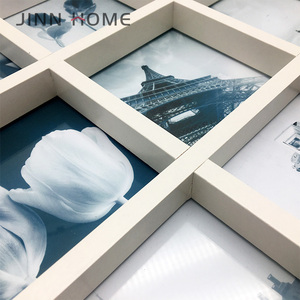 Cornice per Collage di <span class=keywords><strong>foto</strong></span> in stile galleria fai da te in bianco con Display a più immagini 9 <span class=keywords><strong>foto</strong></span> quadrate illustrazioni grafiche artistiche - Product Image 5