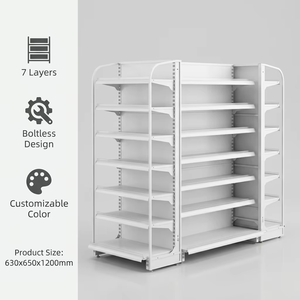 Estantería de <span class=keywords><strong>Farmacia</strong></span> Profesional Ajustable de Metal Blanco de Doble Cara para Exhibición de Medicamentos, de Instalación Rápida - Product Image 1