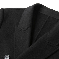 Manteau en Laine Homme Boying, Élégant, Croisé, Coupe Ample, Mi-Long, en Laine Double Face, Personnalisable en Usine