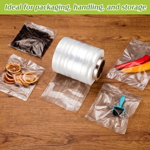 Rollo de Tubo Plano de Polietileno Transparente, Bolsas de Tubo de Polietileno de Grado Alimenticio, Película de Embalaje Personalizada Duradera con Material Grueso y Liso - Product Image 3