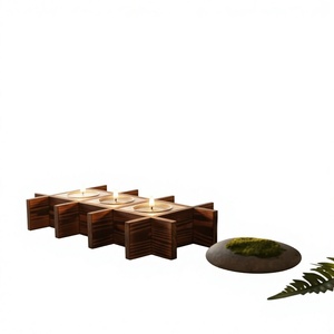 Rectangle Wooden Handmade <b>Christmas</b> <b>Tea</b> <b>Light</b> Candle Holder Durable Eco Friendly Home Decoration - Product Image 5