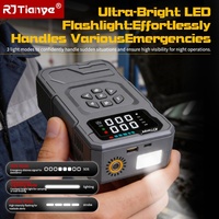 Démarreur de voiture d'urgence 12V 4-en-1 avec gonfleur intelligent, éclairage 3 modes, batterie externe 8000mAh, outil portable