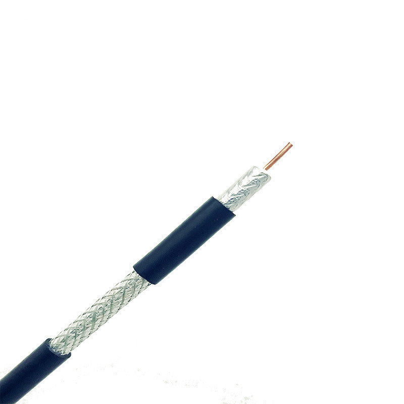 China fabricante de cable PVC negro chaqueta rg6 cable coaxial para la antena de satélite de comunicación de CCTV