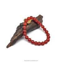 Bracelets en cristal naturel rouge cornaline foncé de 8 mm, polis, en gros, bracelet en agate rouge en cristal pour femme, cadeau