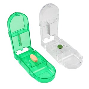 Tragbare plastische Medizin Pille Lagerung mit Cutter Mini Pille Box Split Box Tablet Container Schneiden von Medikamenten - Product Image 1