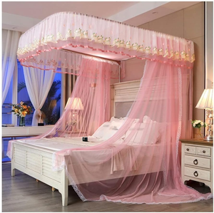 มุ้งกันยุงแบบรางพับได้ พร้อมขาตั้งและชุดผ้าคลุมเตียง - Product Image 1