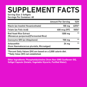 Cápsulas Blandas de Arroz de Levadura Roja de Marca Privada con CoQ10 y Astaxantina, Suplemento Antioxidante de Alta Potencia - Product Image 6
