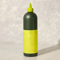 Bouteille vide de luxe pour huile d'olive en PET, 250 ml, 500 ml, 750 ml, 1 litre, vert foncé, avec bouchon doseur à vis pour sauces