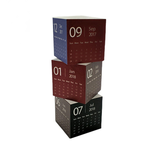 Wholesale Custom Printing 5cm Building Block Model Cube Calendar High Quality Promotional Magic Cube Square Calendar with Magnet